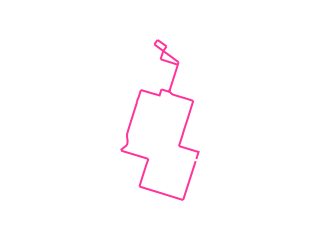 Map showing location of Pink Route